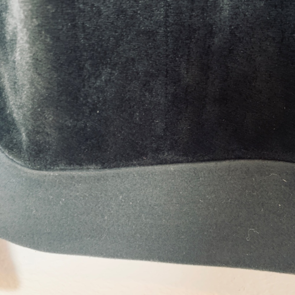 Champion Black Velvet Sweatshirt Womens Small 1/4 Zip Whimsygoth Velour - Picture 5 of 10
